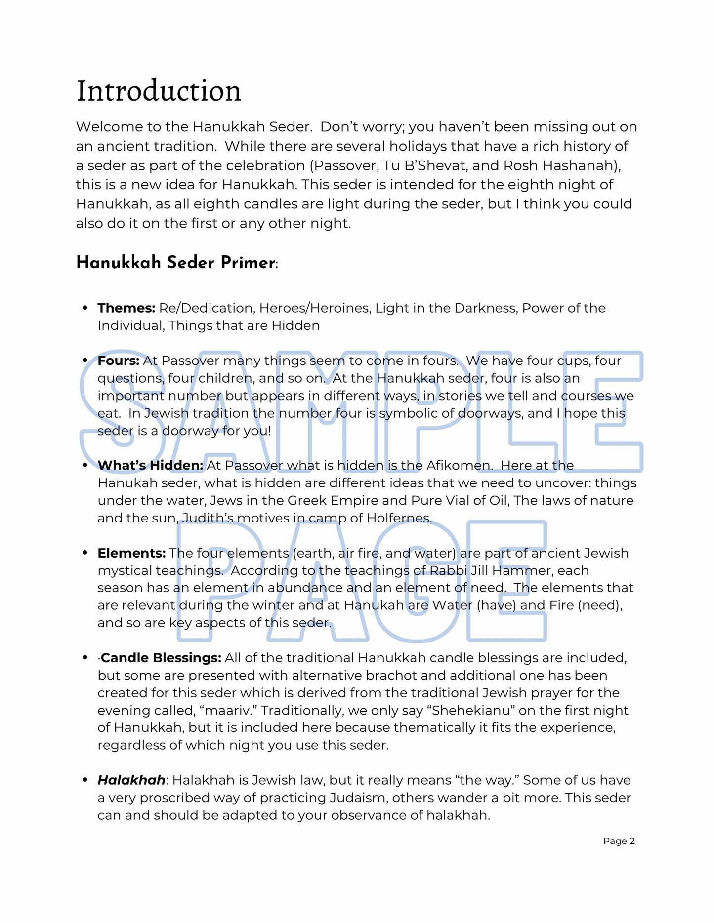 Hanukkah Seder Haggadah (PDF)