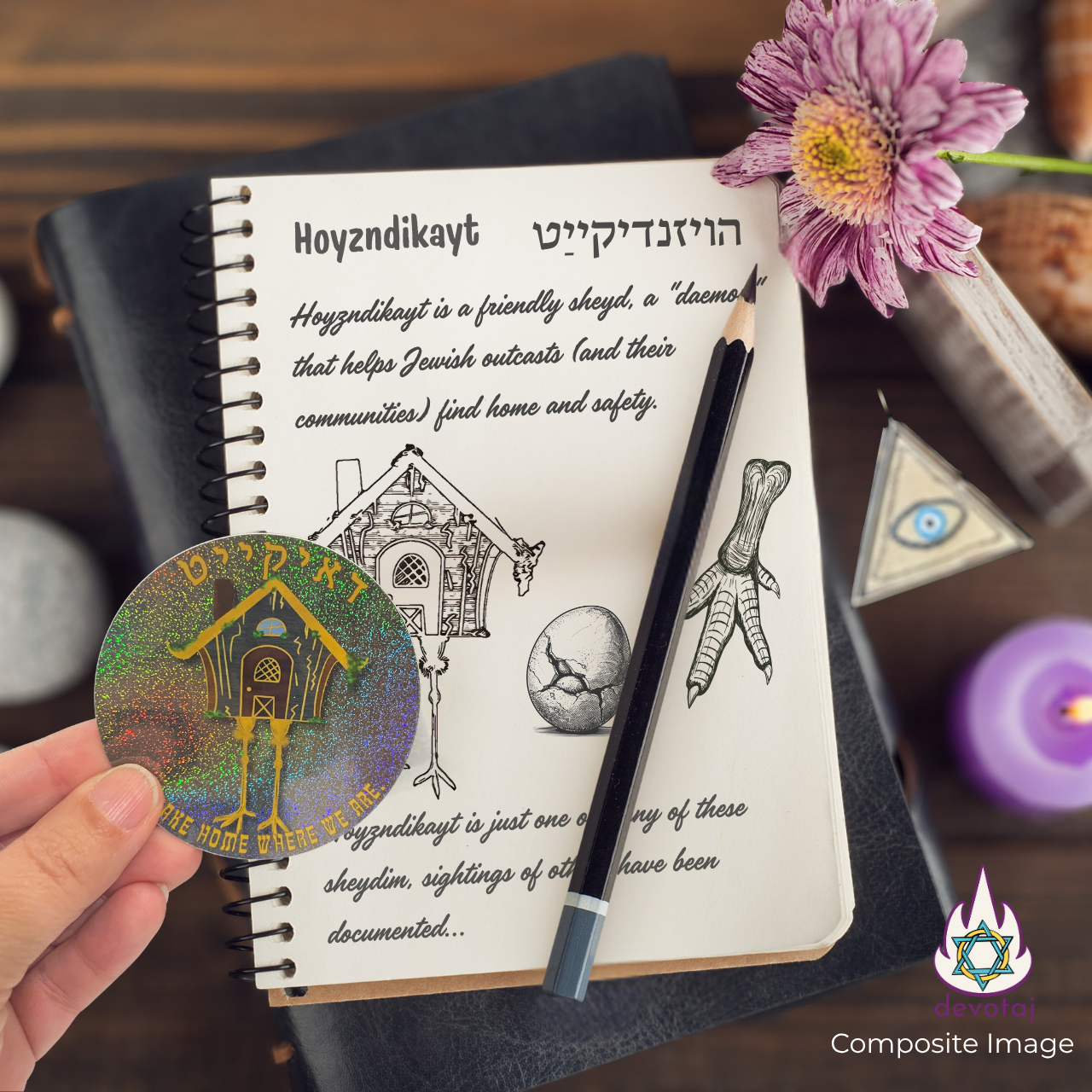 Baba Yaga's House Sticker | Doikayt | Judaica Yiddishkeit | Slavic Folklore