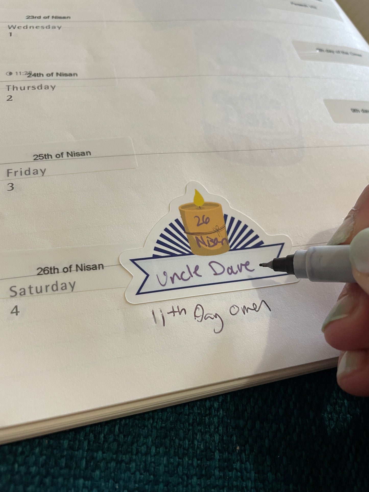 Yahrzeit Marker Sticker Sheet | Jewish Planner Stickers