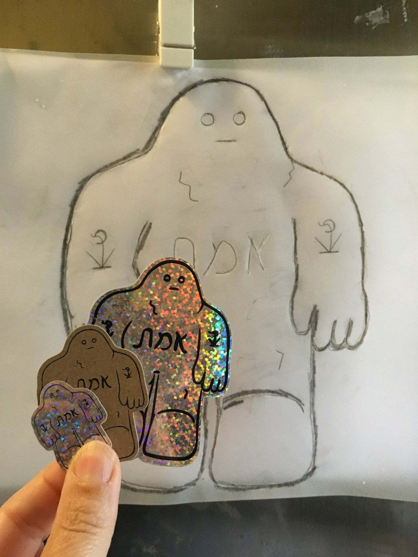 Glitter Golem Sticker