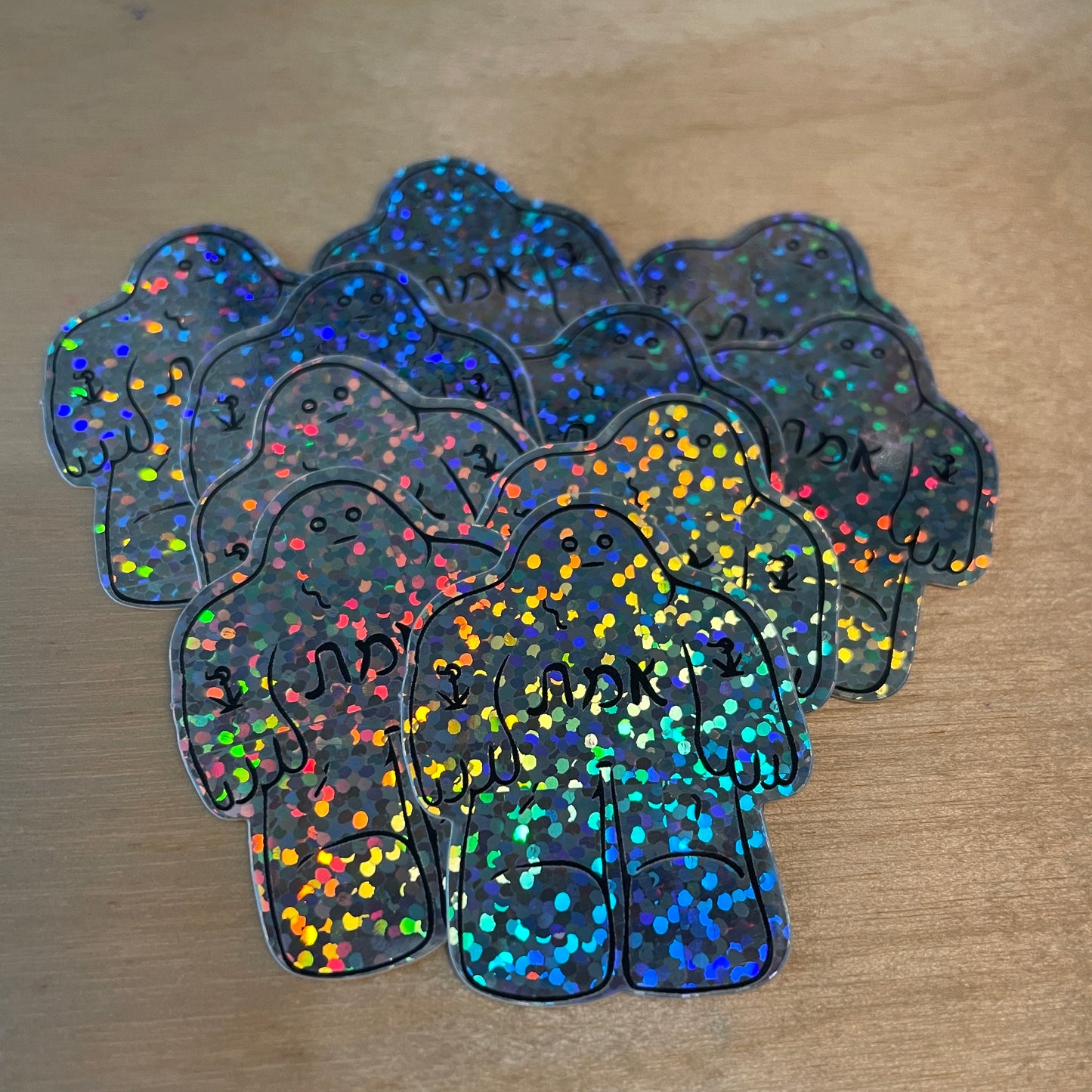 Minyan of Mini Glitter Golem/et Stickers