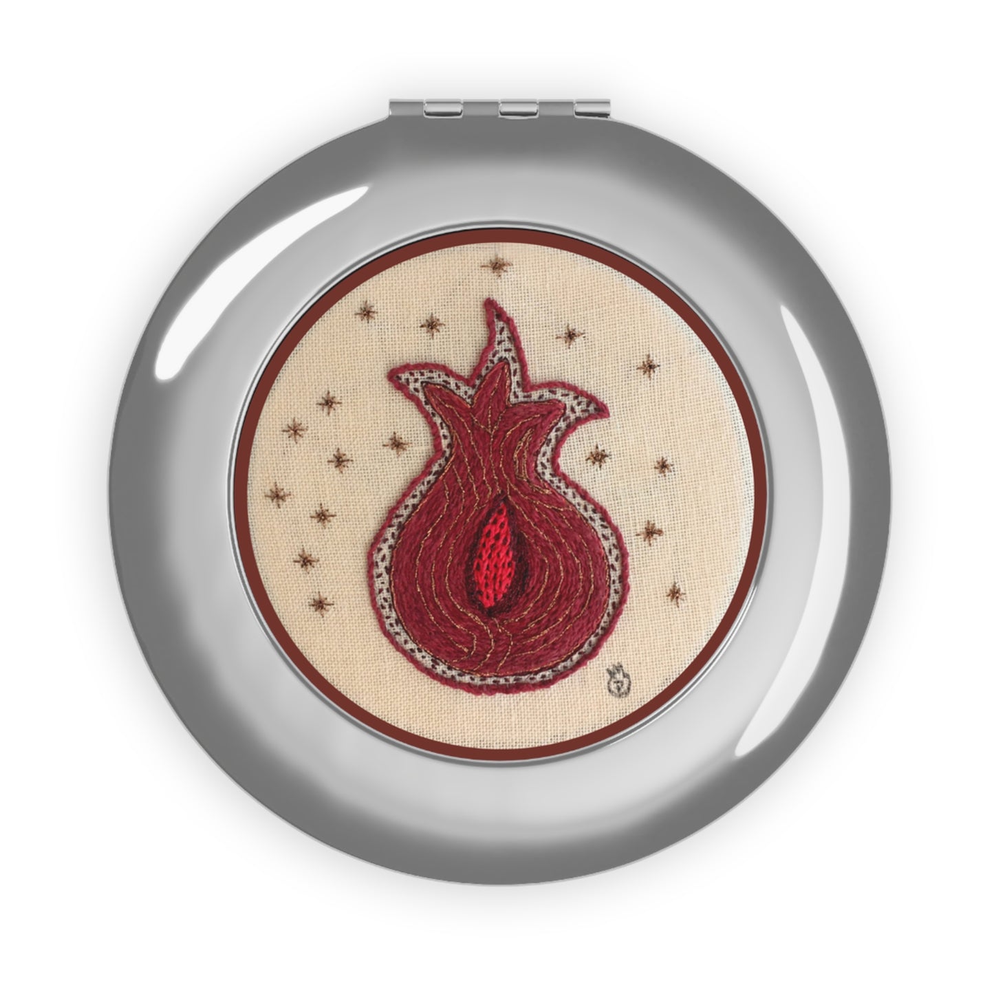 Compact Mirror Pomegranate Design - Perfect for On-the-Go Magick or Make up