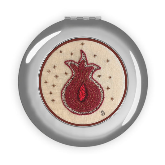 Compact Mirror Pomegranate Design - Perfect for On-the-Go Magick or Make up