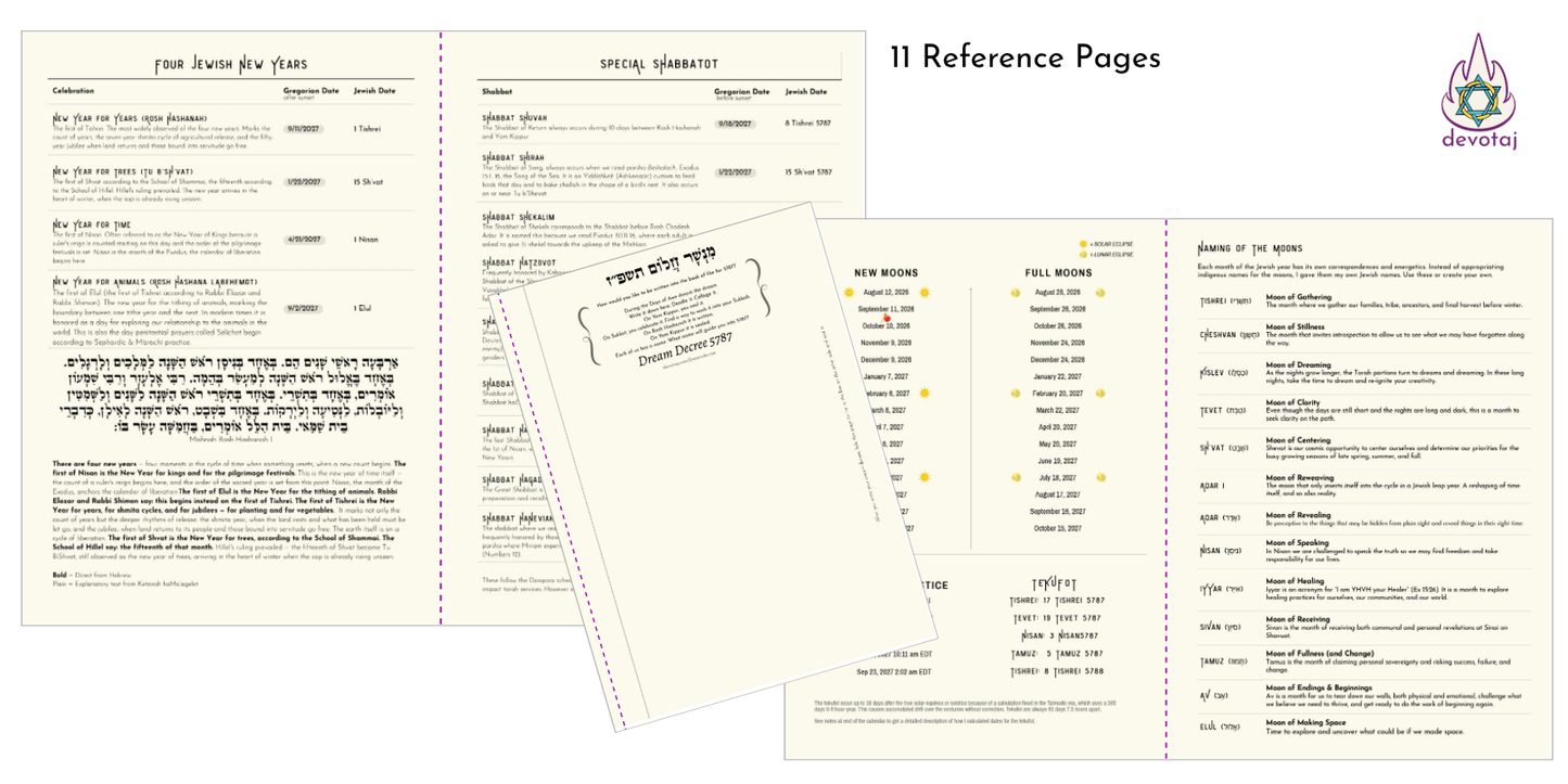 5787 Jewish Planner & Journal for Living in Jewish Time