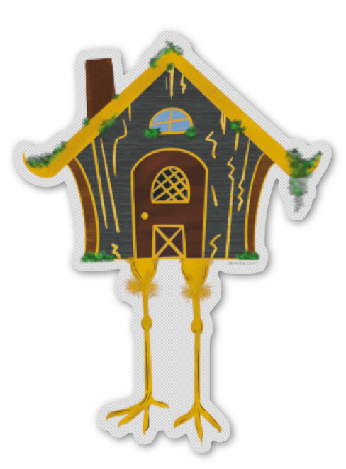 Baba Yaga's House Sticker | Doikayt | Judaica Yiddishkeit | Slavic Folklore