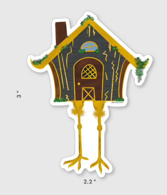 Baba Yaga's House Sticker | Doikayt | Judaica Yiddishkeit | Slavic Folklore