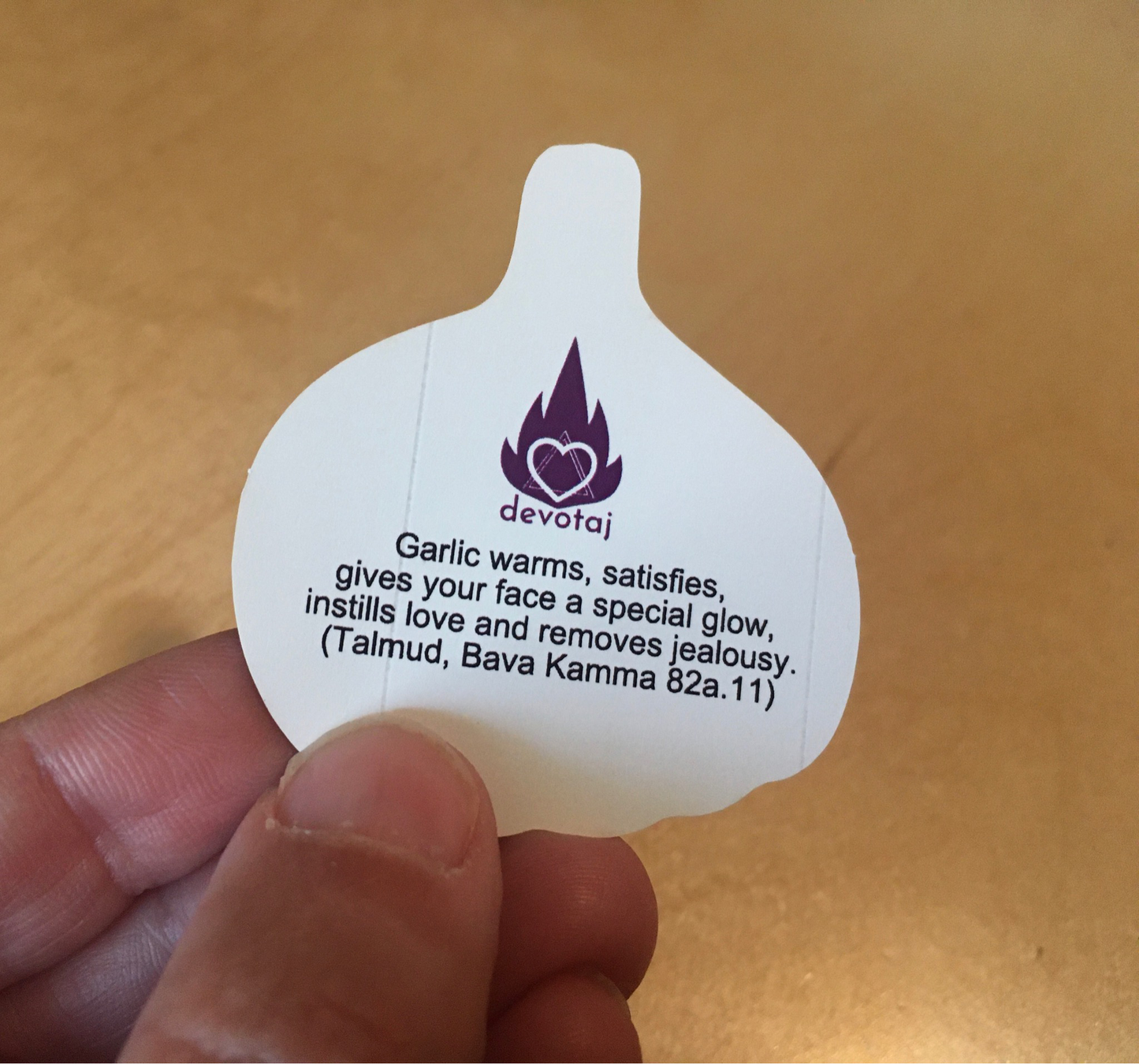 Cosmic Garlic Sticker With Talmud Teaching